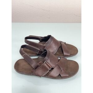 Velez Men's 8.5 Brown Leather Slingback Comfort Sandals Casual